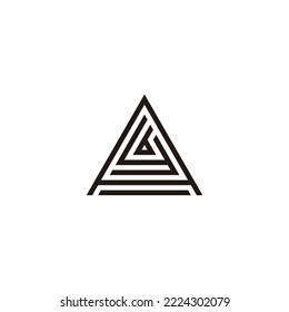 Letter A, y and b triangle geometric symbol simple logo vector