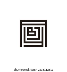 Letter A, y, J and B square geometric symbol simple logo vector