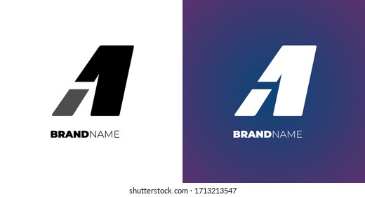 Letter A1 or 1A simple logo design concept. Corporate identity template sign vector eps illustration