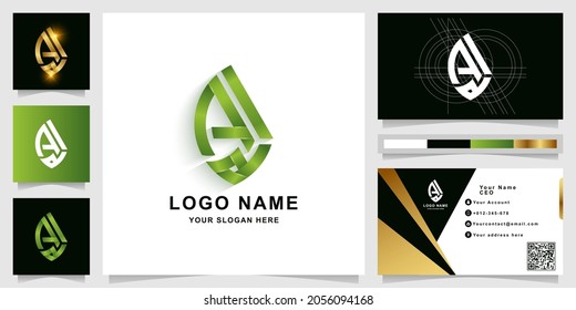 Letter AA or Adi monogram logo template with business card design