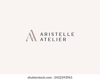 Letter AA for Aristelle Atelier Lady Preneur Logo Template for businesswoman