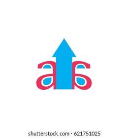 letter aa with arrow up design logo vector