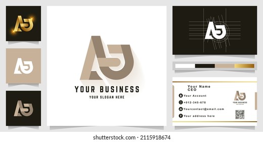 Letter Aa or Ata monogram logo with business card design