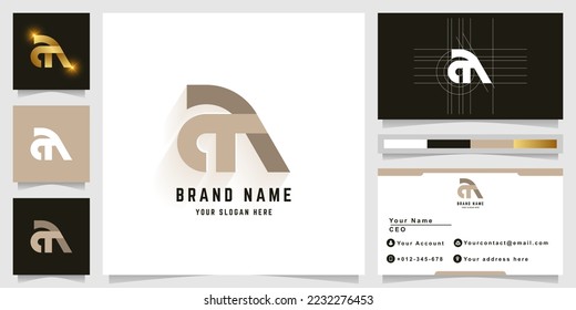 Letter aA or aTa monogram logo with business card design