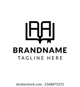 Letter AA Book Logo, suitable for business related to book with AA intial.