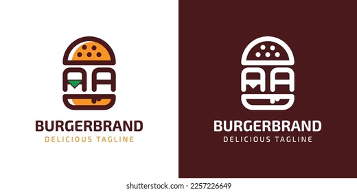 Letter AA Burger Logo, suitable for any business related to burger with AA initials.