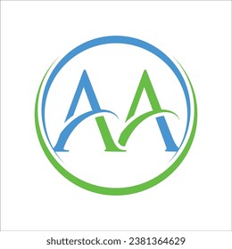 letter AA circle logo template, letter AA circle Logo element
