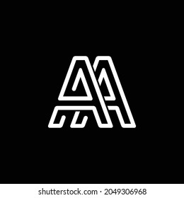 Letter AA creative modern icon logo with black background
