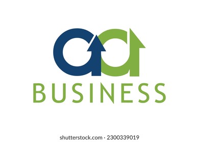 Letra AA con concepto de flechas de crecimiento. Muy adecuado para el símbolo, logotipo, nombre de la empresa, nombre de marca, nombre personal, icono y muchos más.