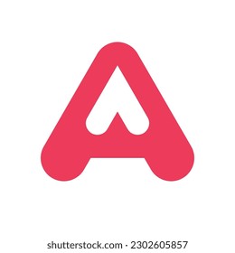 Letter AA or A heart simple minimal logo design