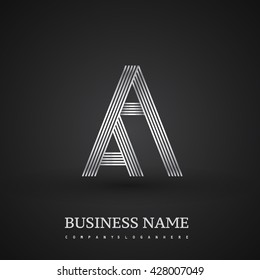 Letter AA linked logo design. Elegant silver colored symbol for your business or company identity.