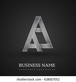 Letter AA linked logo design. Elegant silver colored symbol for your business or company identity.