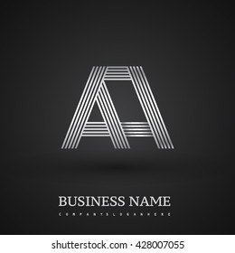 Letter AA linked logo design. Elegant silver colored symbol for your business or company identity.