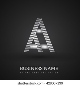 Letter AA linked logo design. Elegant silver colored symbol for your business or company identity.