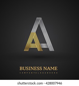 Letter AA linked letter logo design. Elegant silver and golden colored symbol for your business or company identity.