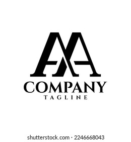 letra logotipo AA con un estilo clásico elegante, bueno para cualquier negocio.
