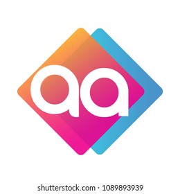 Letter AA logo with colorful geometric shape, letter combination logo design for creative industry, web, business and company.