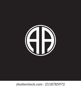 Letter AA logo design with circle shape icon vector illustration template, showcasing a clean and modern style—ideal for corporate branding, startups, personal monograms, and versatile professional