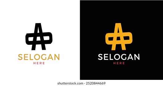 Letter AA Logo Design, Creative Minimal A Monogram. AA letter logo design with black and white background in Illustrator, vector logo and overlapping style with modern alphabet font. vector ilustrator