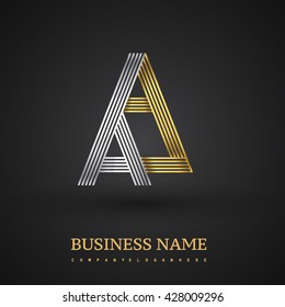 Letter AA logo design. Elegant gold and silver colored, symbol for your business name or company identity.