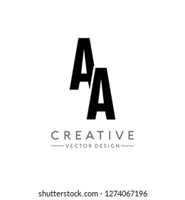 Letter AA Logo. Initial Letter Design Vector Luxury Colors