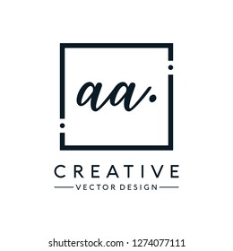 Letter AA Logo. Initial Letter Design Vector Luxury Colors