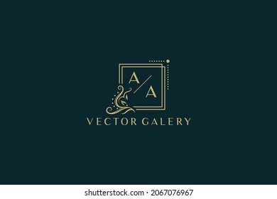 Letter Aa Logo. Initial Letter Design Vector Luxury Colors
