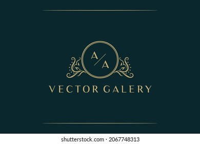 Logo De La Letra Aa. Letra inicial Diseño Vector Colores de lujo