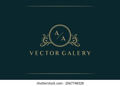 Letter Aa Logo. Initial Letter Design Vector Luxury Colors