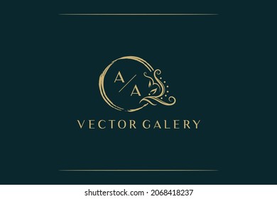 Letter Aa Logo. Initial Letter Design Vector Luxury Colors