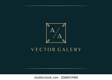 Letter Aa Logo. Initial Letter Design Vector Luxury Colors