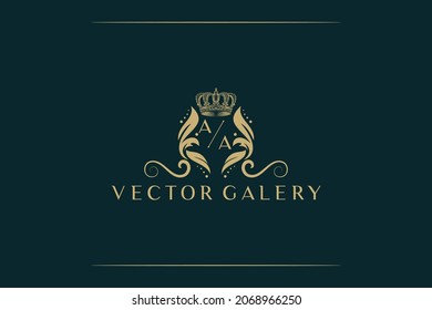 Letter Aa Logo. Initial Letter Design Vector Luxury Colors