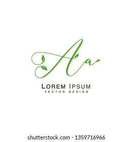 Letter aa logo template Leaf Vector
