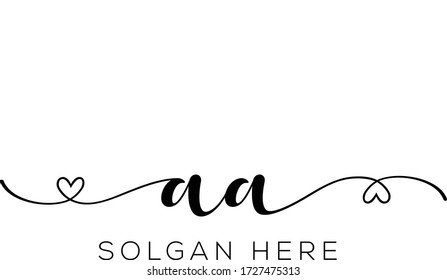 diseño de firma de vector de logotipo AA de letra