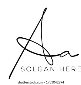 letter AA logo vector signature design