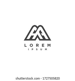 letra elementos de plantilla de diseño de logotipo de iconos AA o M.