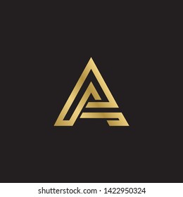 Letter a aa minimalist art monogram. Creative Design vector linear for Title, Header, Lettering, Logo. Modern Two Monogram for corporate Business. Labyrinth Line art style on black background. 