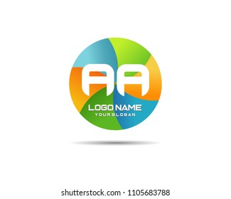 Letter AA Modern Shape Logo Design Template Element