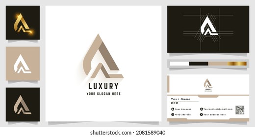 Letter A or aa monogram logo with business card design