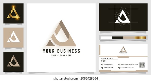Letter A or aa monogram logo with business card design