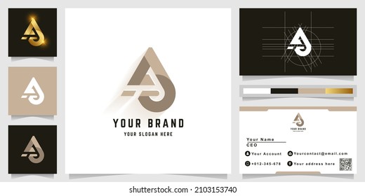 Letter A or Aa monogram logo with business card design
