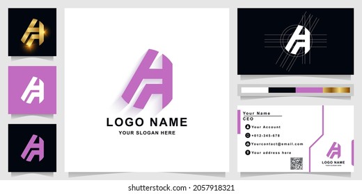 Letter AA or A monogram logo template with business card design