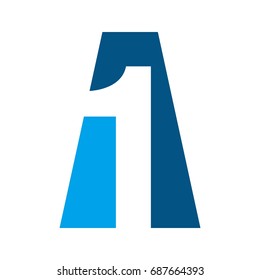 letter aa and number one vector logo. number 1 logo.