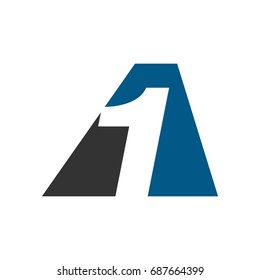 letter aa and number one vector logo. number 1 logo.