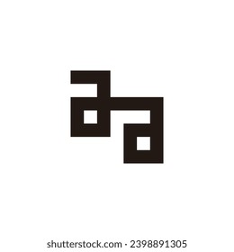 Letter aa square connect geometric symbol simple logo vector