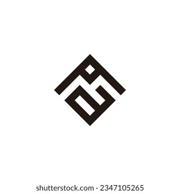 Letra cuadrado de a, símbolo geométrico elegante vector de logotipo simple