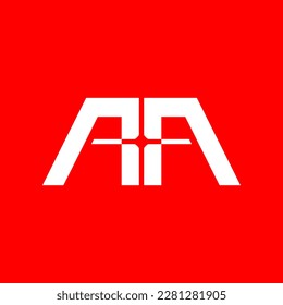 letra AA y estrella con diseño de logotipo de espacio negativo