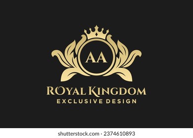 Letra AA logo de plantilla Lujo. Alfabeto monograma . Hermosa carta de iniciales reales.