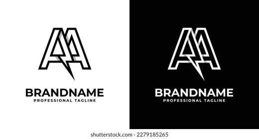 Letter AA Thunderbolzen Logo, geeignet für Unternehmen mit A- oder AA-Initialen.