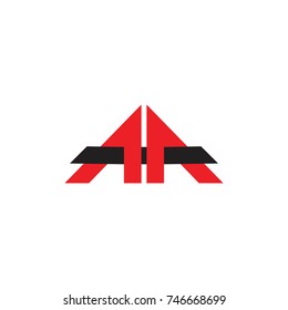letter aa triangle arrows logo vector